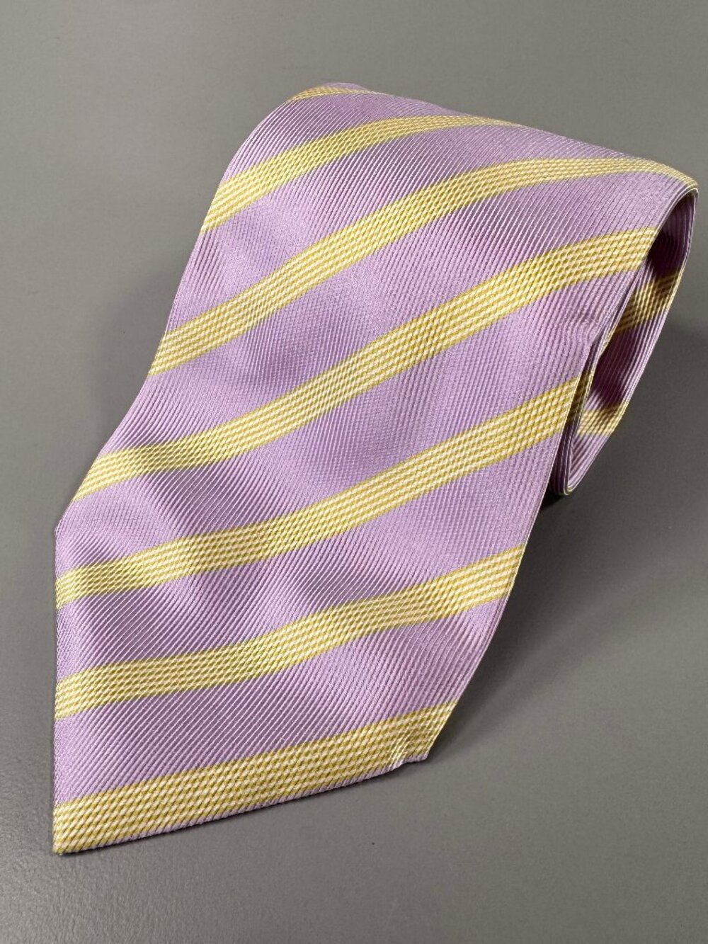 Luigi Borrelli Napoli Lavender & Lime 100% Silk Made in Italy EUC